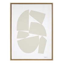 Kate and Laurel Sylvie Constructed I Neutral Framed Canvas Wall Art by Statement Goods, 28x38 Natural, Decorative Neutral Abstract Art Print for Wall