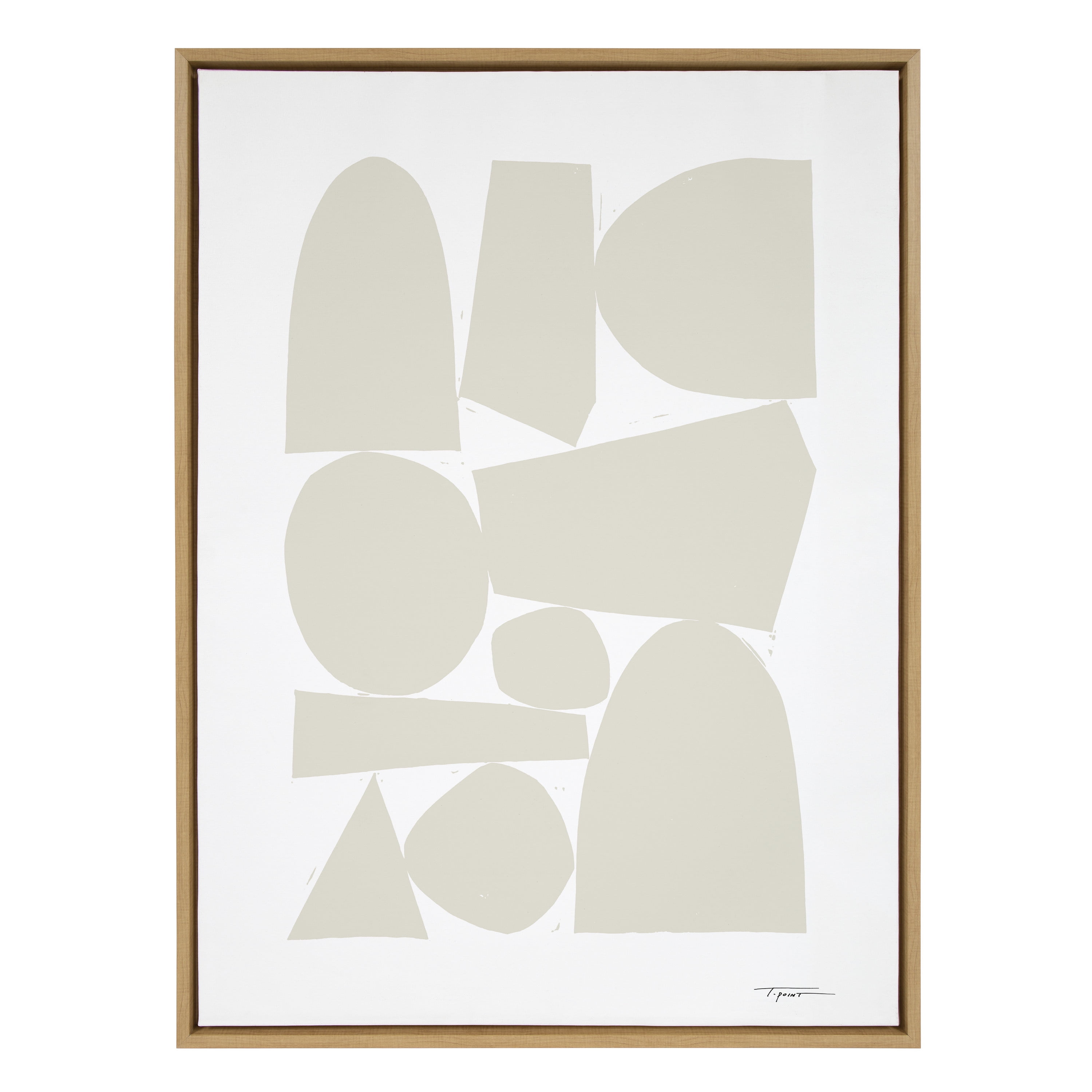 Neutral Abstract 28x38 Framed Canvas Wall Art