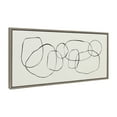 thumbnail image 1 of Kate and Laurel Sylvie Dancing Circles Framed Canvas Wall Art by Teju Reval of SnazzyHues, 18x40 Gray, Minimalist Modern Art for Wall, 1 of 6