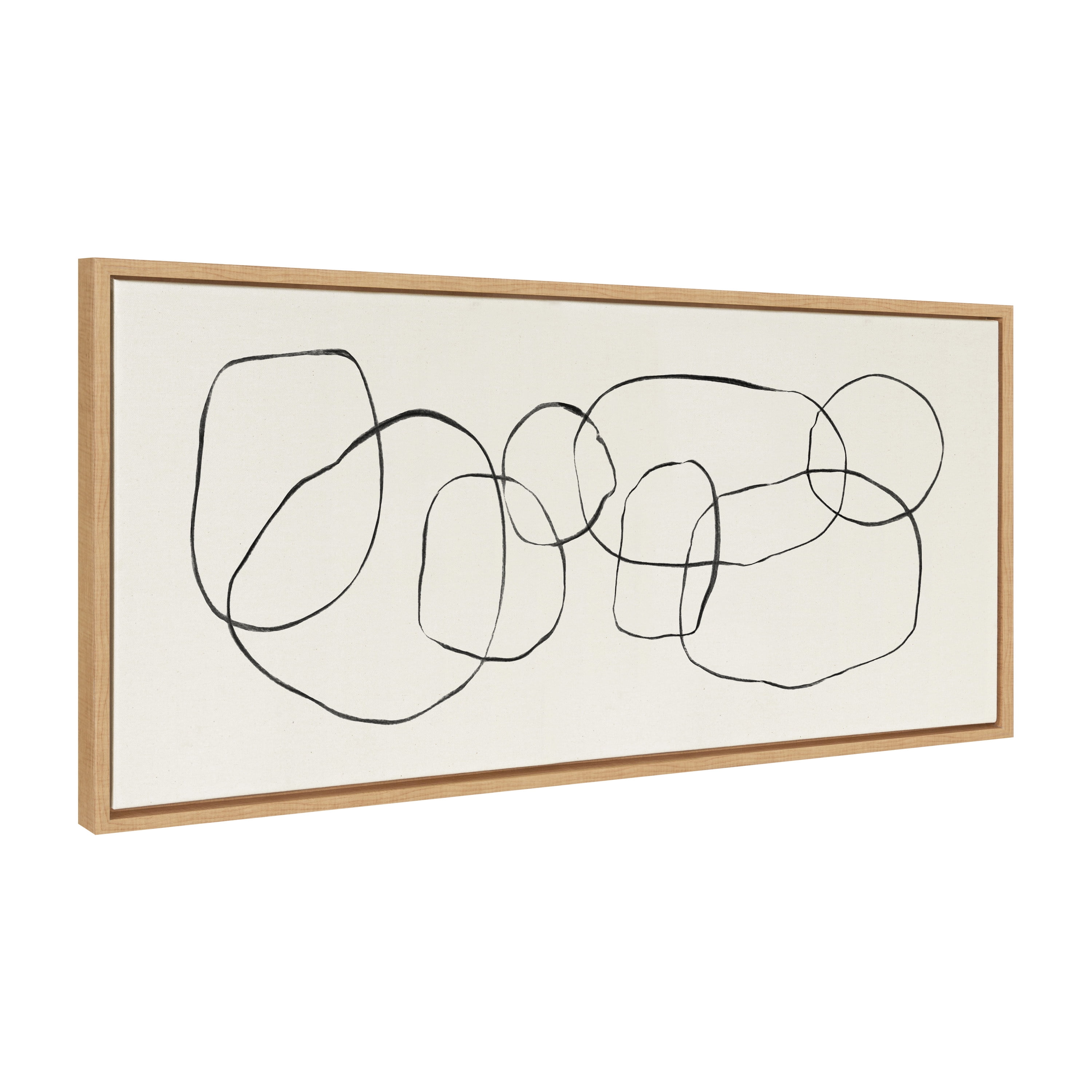 Dancing Circles Black and White Abstract Canvas Art
