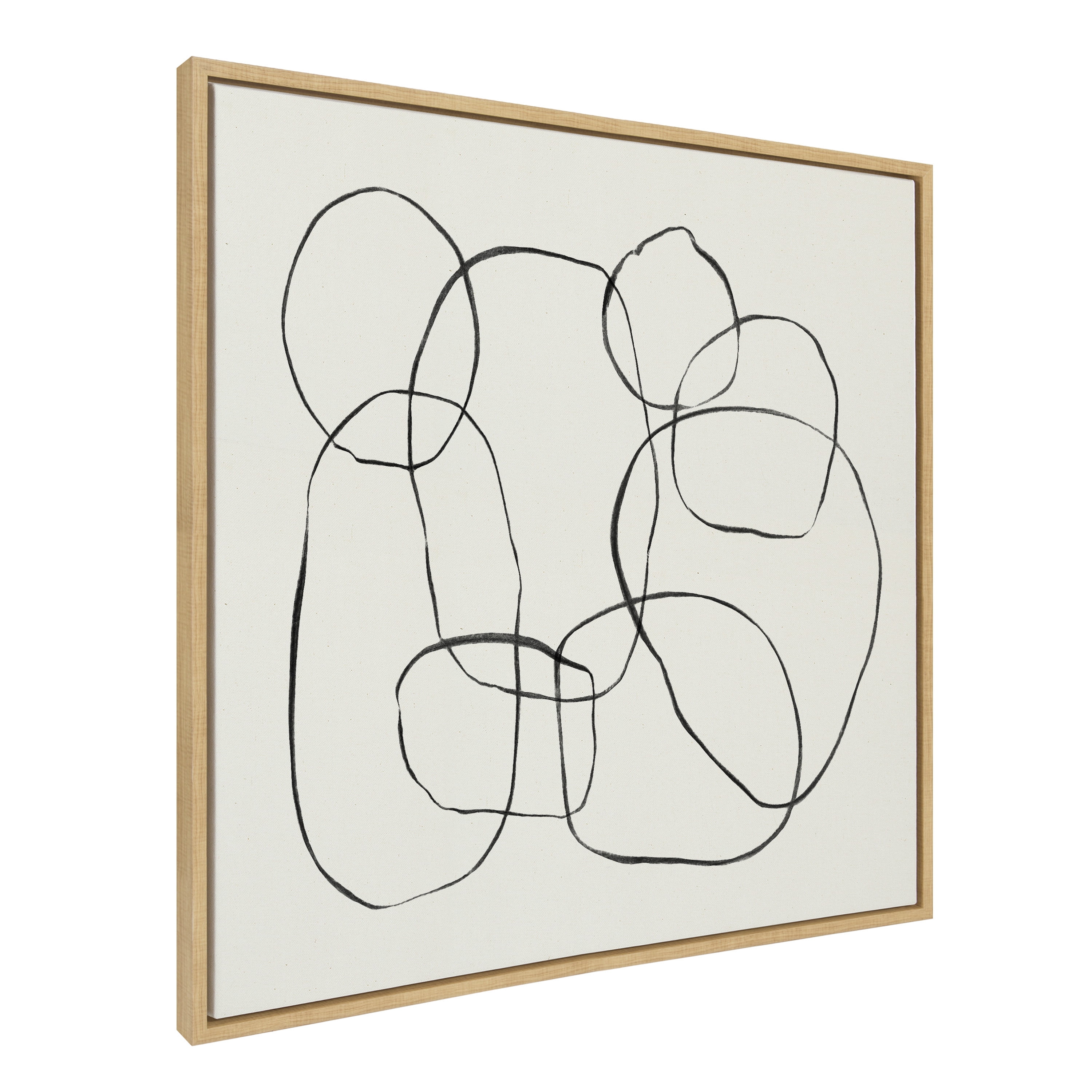 Natural 30x30 Abstract Black and White Canvas Art Print