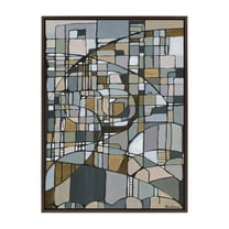Kate and Laurel Sylvie Deco Nadeau Framed Canvas Wall Art by Leah Nadeau, 28x38 Brown, Decorative Transitional Art Print for Wall