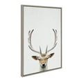 thumbnail image 1 of Kate and Laurel Sylvie Deer Color Framed Canvas Wall Art by Simon Te of Tai Prints, 23x33 Gray, Rustic Forest Animal Deer Portrait Art, 1 of 6