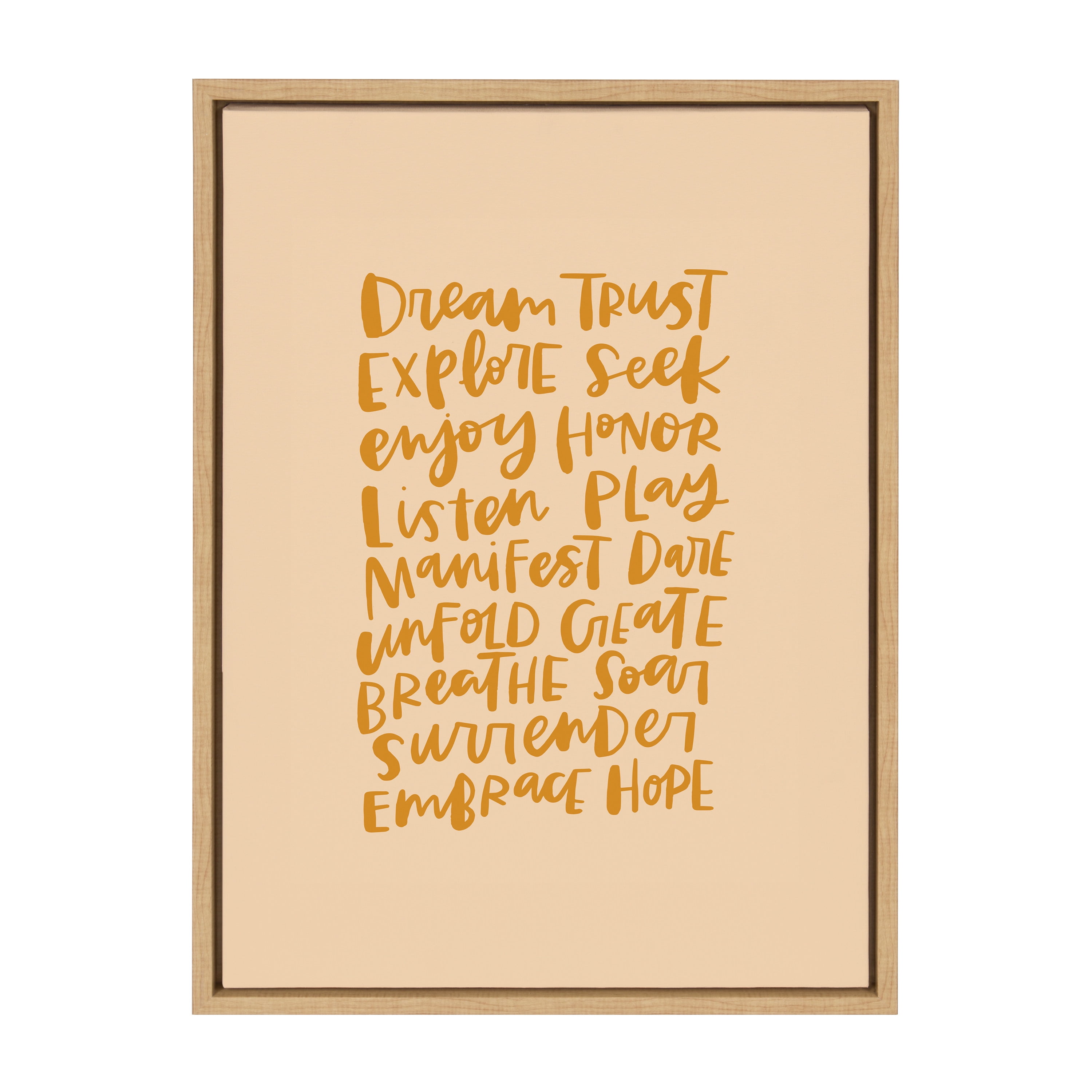 Natural Motivational Quote Canvas Print with Polystyrene Frame