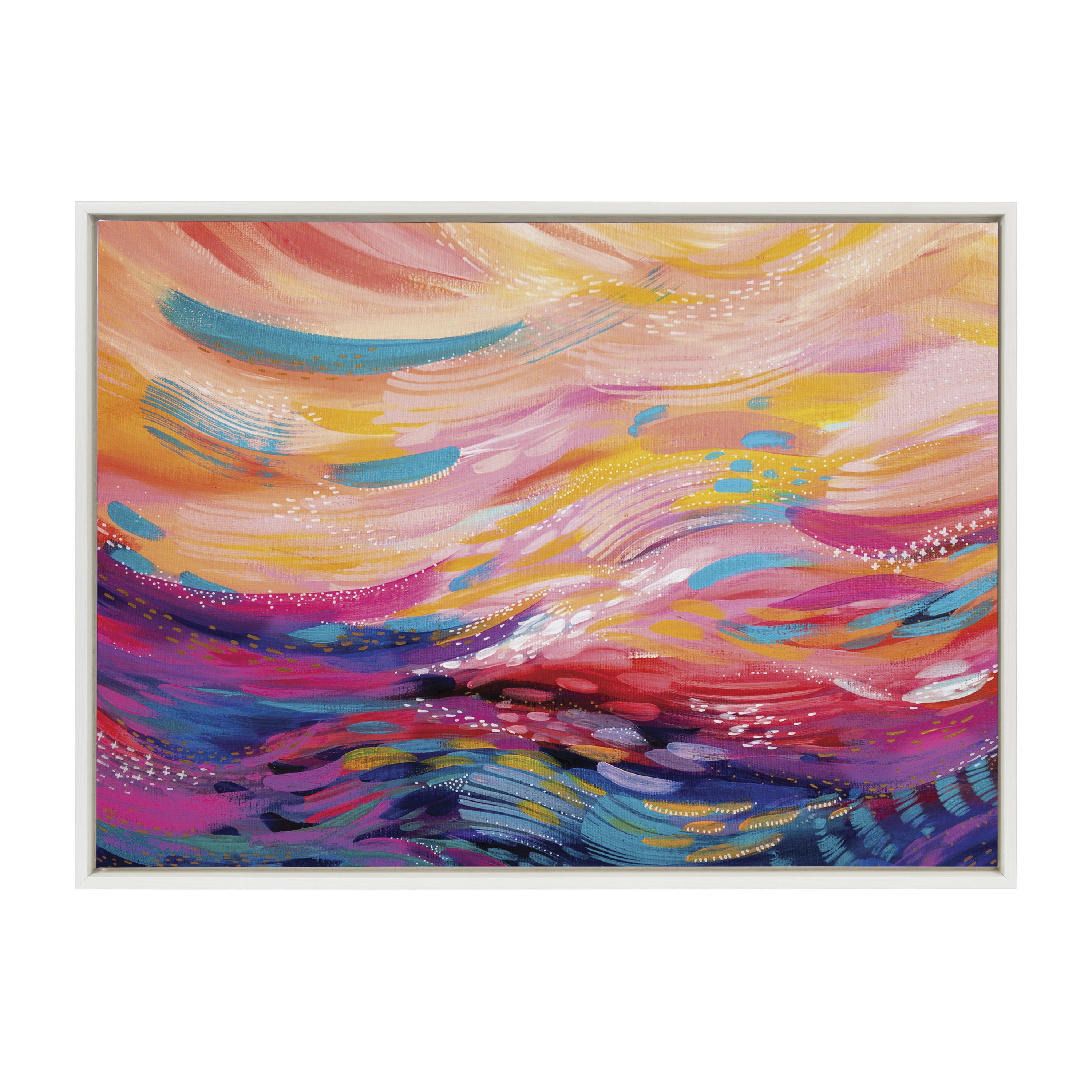 Sylvie Abstract Multicolor Brush Strokes Canvas Wall Art