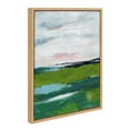 thumbnail image 1 of Kate and Laurel Sylvie Emerald Framed Canvas Wall Art by Nikita Jariwala, 18x24 Natural, Soft Abstract Prairie Landscape Art for Wall Decor, 1 of 6