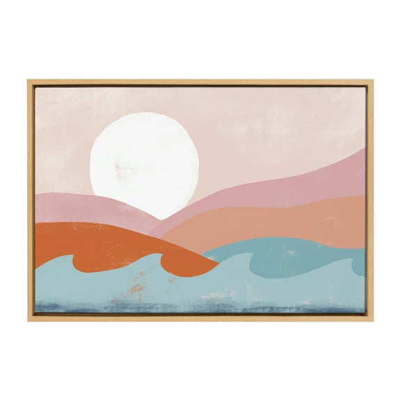 Kate and Laurel Sylvie Endless Summer Horizontal Framed Canvas Wall Art by Kate Aurelia Holloway, 23x33 Natural, Calming Wall Decor for Wall
