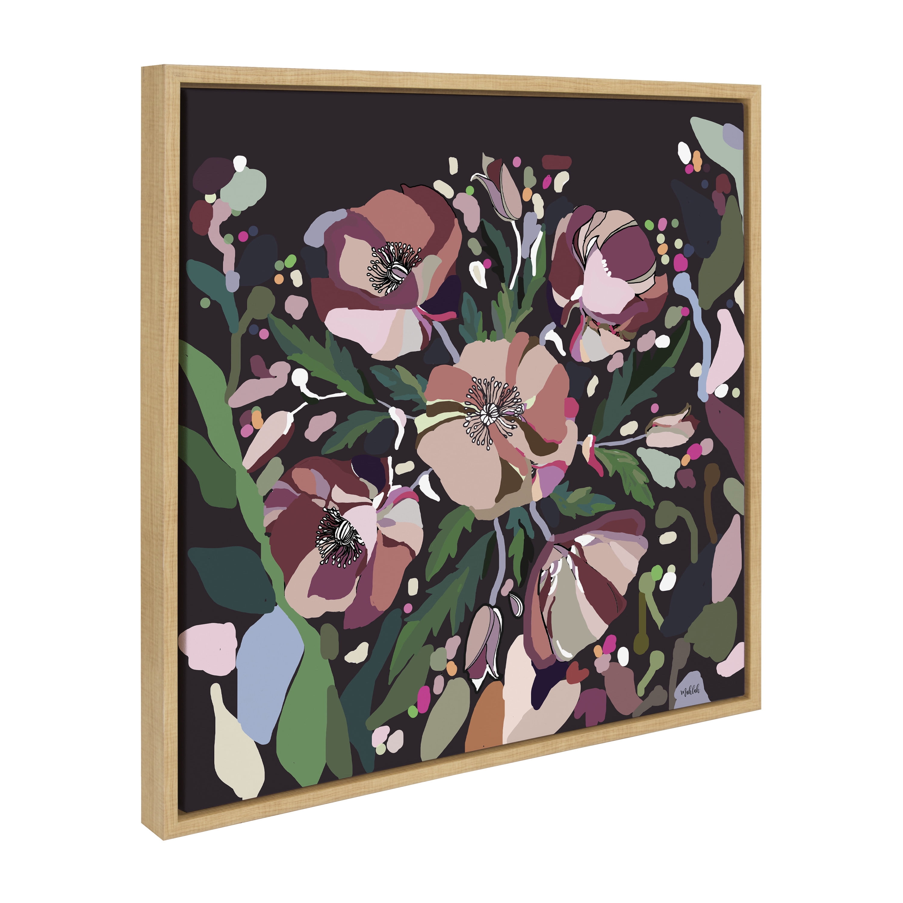 Natural Abstract Floral Bouquet Canvas Wall Art, 22" x 22"