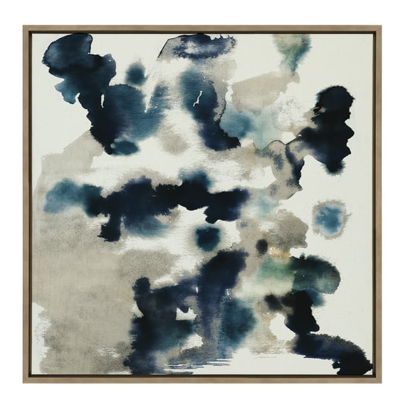 Kate and Laurel Sylvie Gilded Watercolor Framed Canvas Wall Art by Amy Lighthall, 30x30 Gold, Neutral Abstract Wall Decor