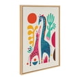thumbnail image 1 of Kate and Laurel Sylvie Giraffe Love Framed Canvas Wall Art by Rachel Lee of My Dream Wall, 23x33 Natural, Abstract Animal Art for Wall, 1 of 7