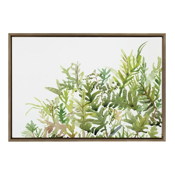 Kate and Laurel Sylvie Good Company Framed Canvas Wall Art by Janet Meinke-Lau, 23x33 Gold, Decorative Nature Themed Art for Wall