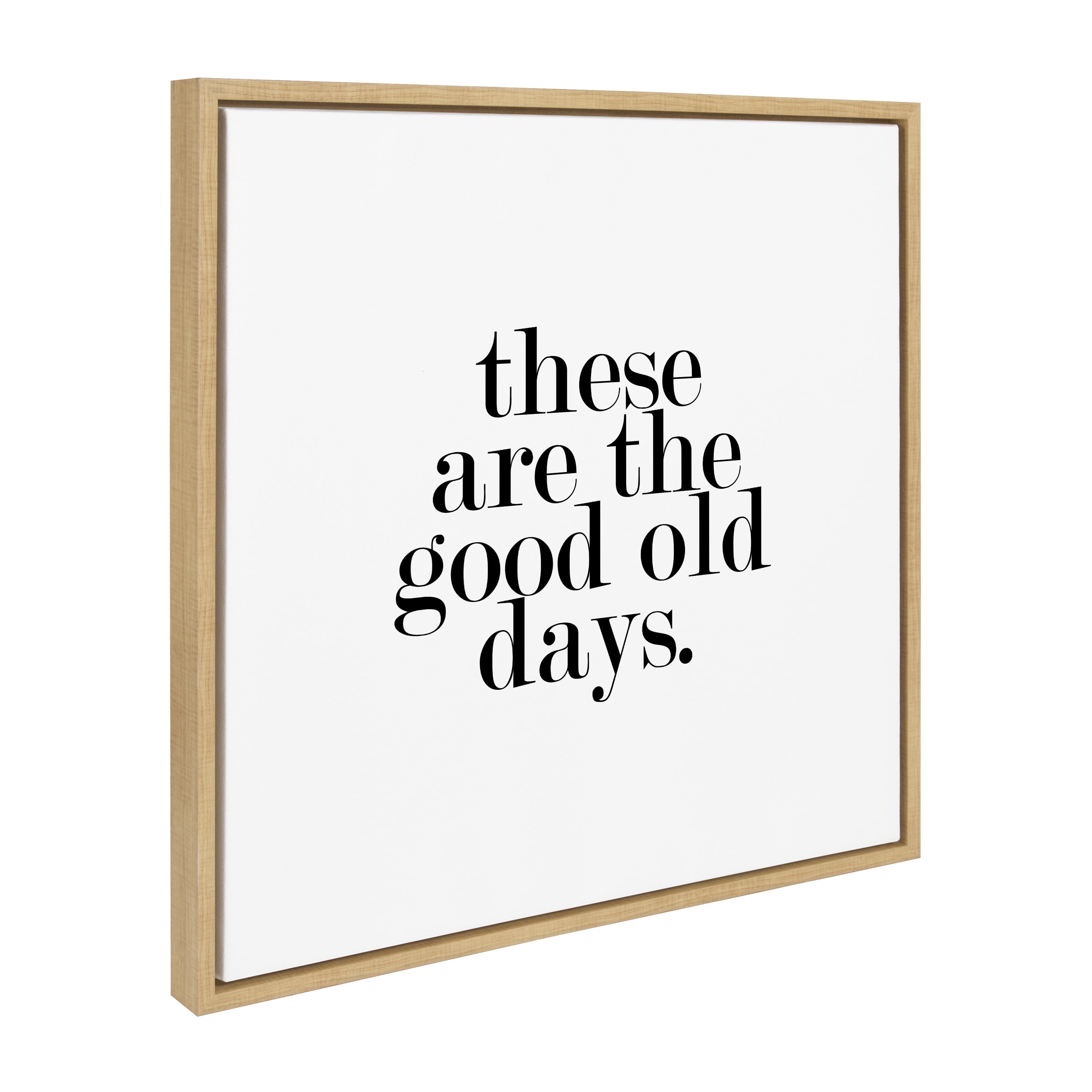 Good Old Days Black and White Canvas Print with Natural Frame