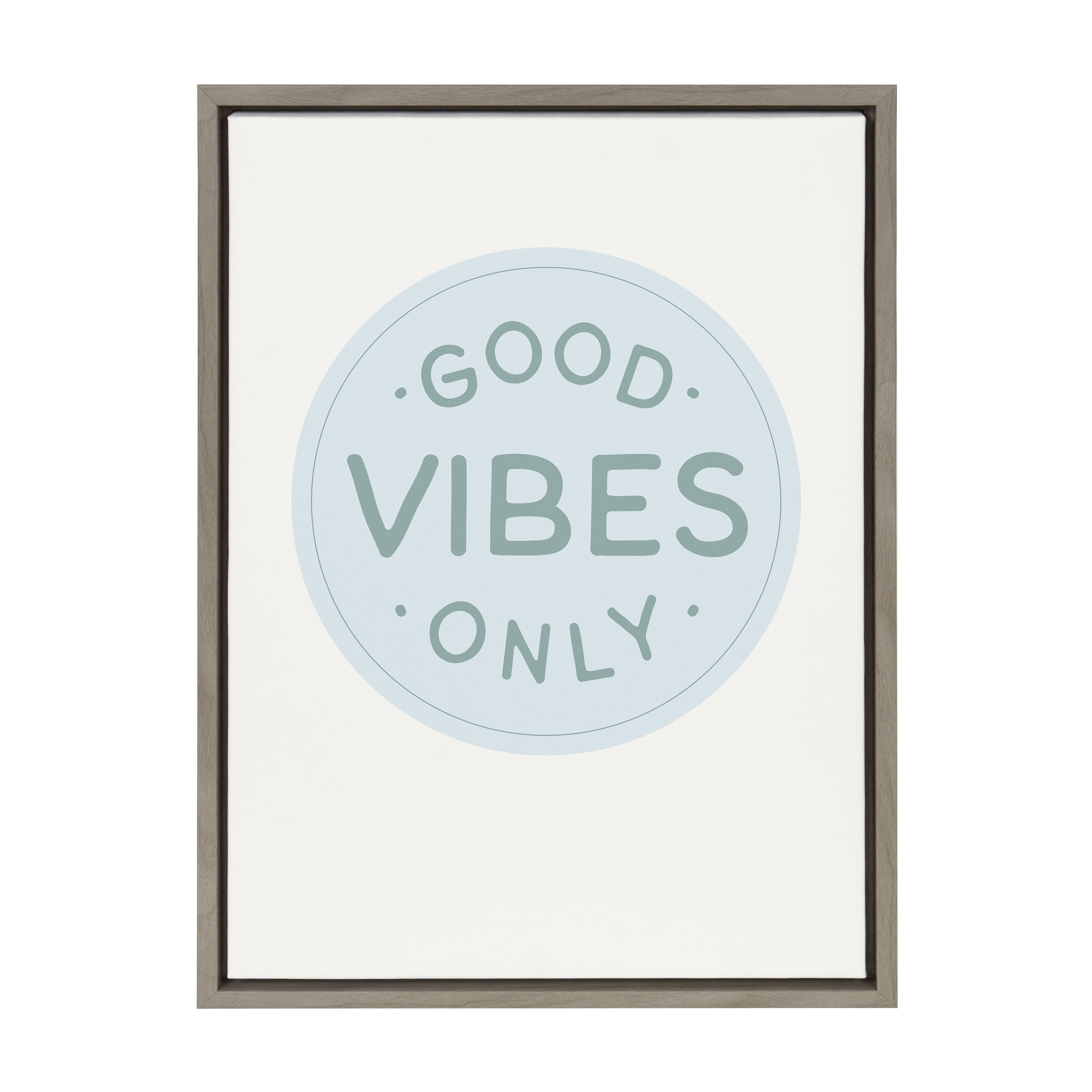 Good Vibes Only Pale Blue Canvas Motivational Print