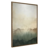 Kate and Laurel Sylvie Green Mountain Abstract I Framed Canvas Wall Art by Amy Lighthall, 31.5x41.5 Gold, Soft Mountain Landscape Art for Wall