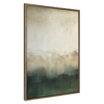 Kate and Laurel Sylvie Green Mountain Abstract II Framed Canvas Wall Art by Amy Lighthall, 31.5x41.5 Gold, Soft Mountain Landscape Art for Wall