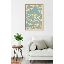 Kate and Laurel Sylvie Groovy Mushrooms 2 Framed Canvas Wall Art by Carrie Cantwell, 23x33 Natural, Colorful Plant Illustration Art for Wall