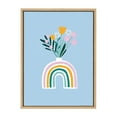 thumbnail image 1 of Kate and Laurel Sylvie Happy Flowers Framed Canvas Wall Art by Duchess Plum, 18x24 Natural, Whimsical Floral Art for Wall, 1 of 7