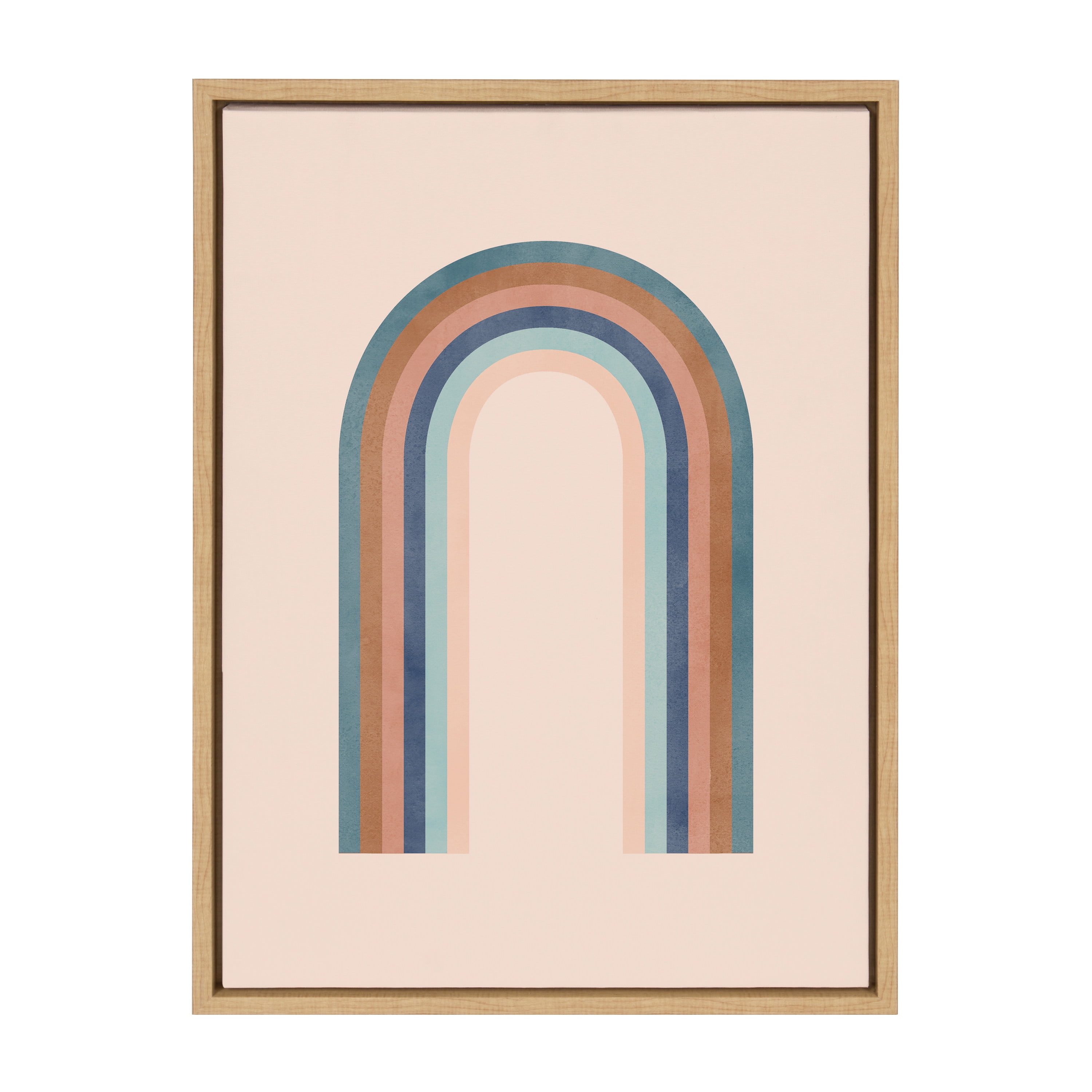 18" x 24" Multicolor Abstract Canvas Print with Natural Frame