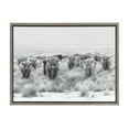 thumbnail image 1 of Kate and Laurel Sylvie Herd of Highland Cows BW Framed Canvas Wall Art by The Creative Bunch Studio, 18x24 Gray, Rustic Farm Animal Art for Wall, 1 of 6