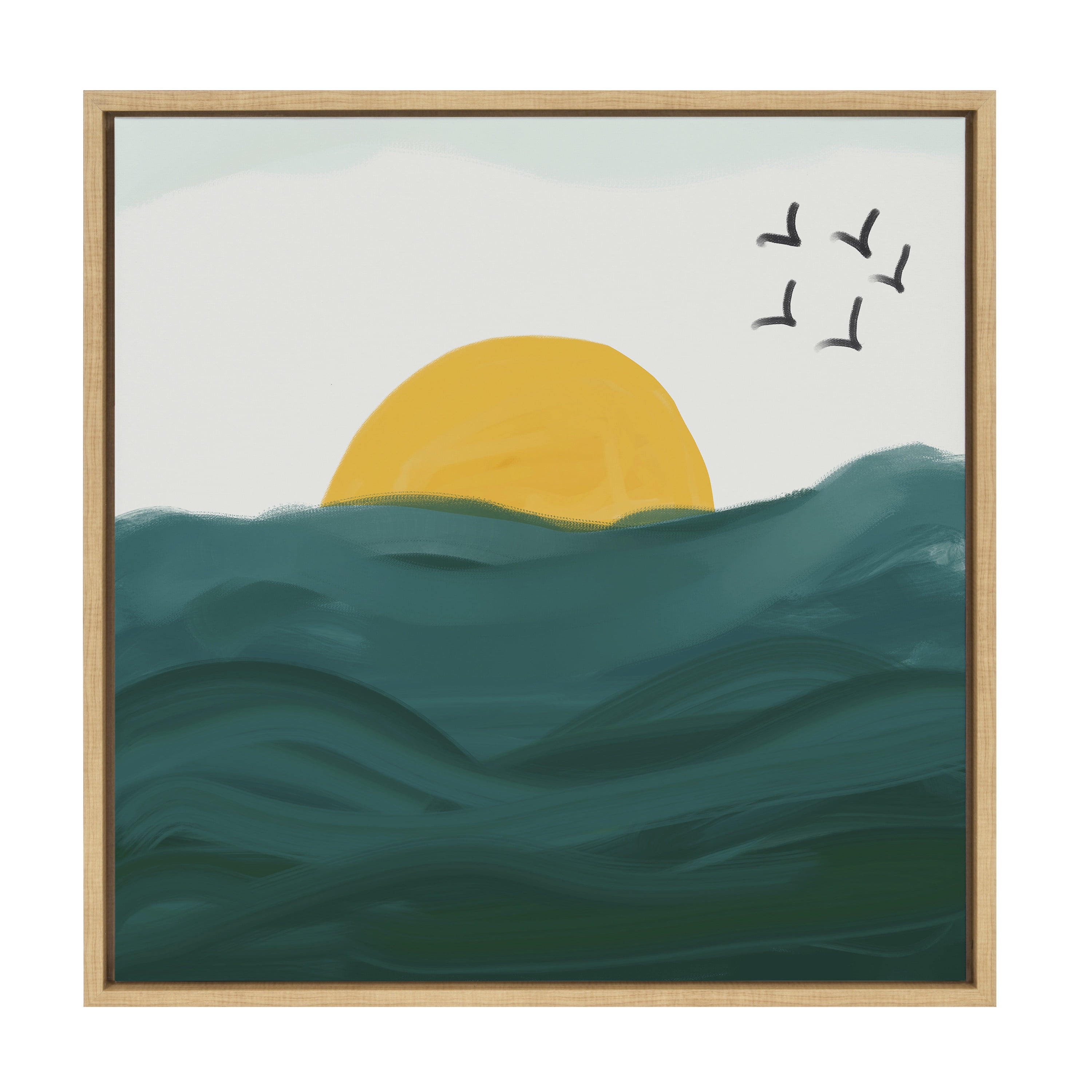 Sylvie Horizon 22" x 22" Framed Canvas Wall Art