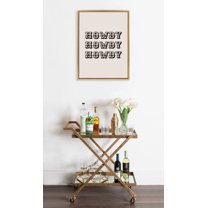 Kate and Laurel Sylvie Howdy Western Framed Canvas Wall Art by Honey Island Studio, 18x24 Bright Gold, Western Cowboy Art for Wall