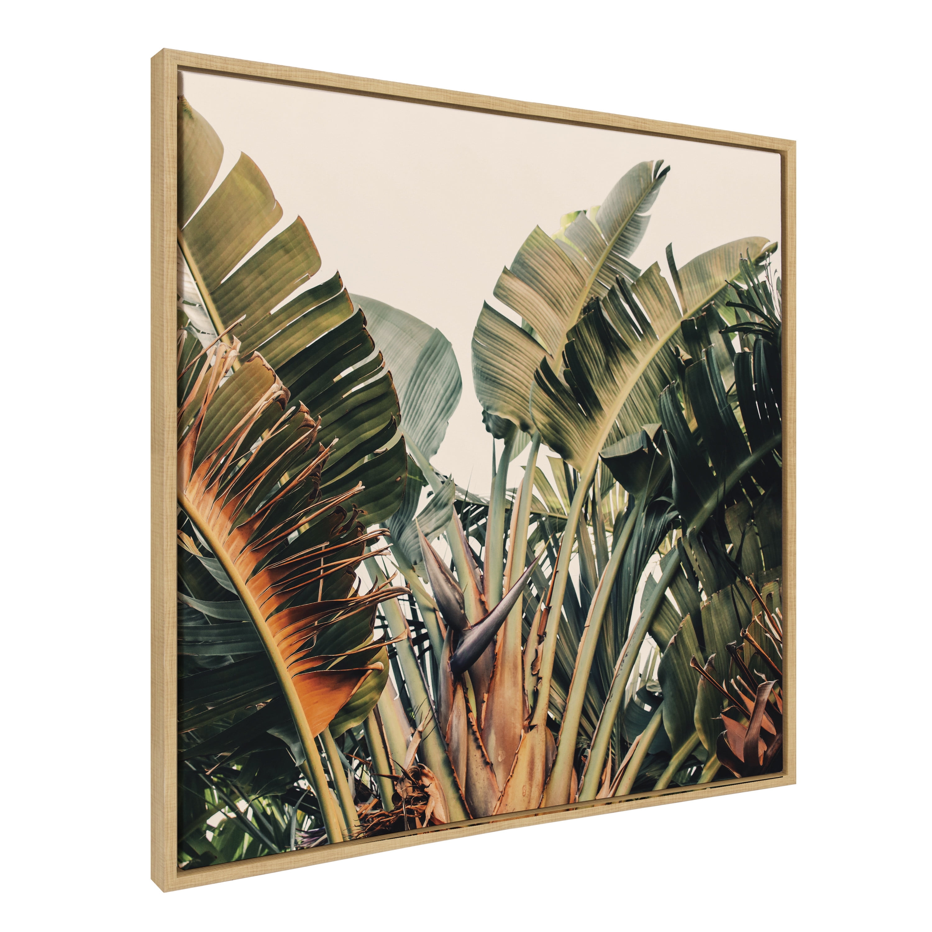 Sylvie Hue 2 Coastal Palm Tree Framed Canvas Wall Art
