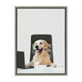 thumbnail image 1 of Kate and Laurel Sylvie I’m Denzel, President Framed Canvas Wall Art by The Creative Bunch Studio, 18x24 Gray, Whimsical Dog Art for Office, 1 of 8