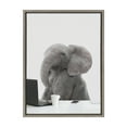 thumbnail image 1 of Kate and Laurel Sylvie I’m Eleanor, the CEO Framed Canvas Wall Art by The Creative Bunch Studio, 18x24 Gray, Fun Animal Office Art for Walls, 1 of 8