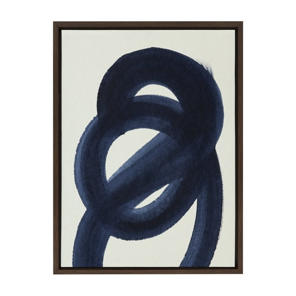 Kate and Laurel Sylvie Japandi 18 Framed Canvas Wall Art by Rocket Jack, 18x24 Brown, Decorative Abstract Art Print for Wall