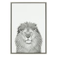 thumbnail image 1 of Kate and Laurel Sylvie Lion Animal Print Black and White Portrait Framed Canvas Wall Art by Simon Te Tai, 23x33 Gray, 1 of 5