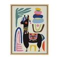 thumbnail image 1 of Kate and Laurel Sylvie Llama Mesatawe Framed Canvas by Rachel Lee, 18x24 Natural, Whimsical Abstract Wall Decor, 1 of 5