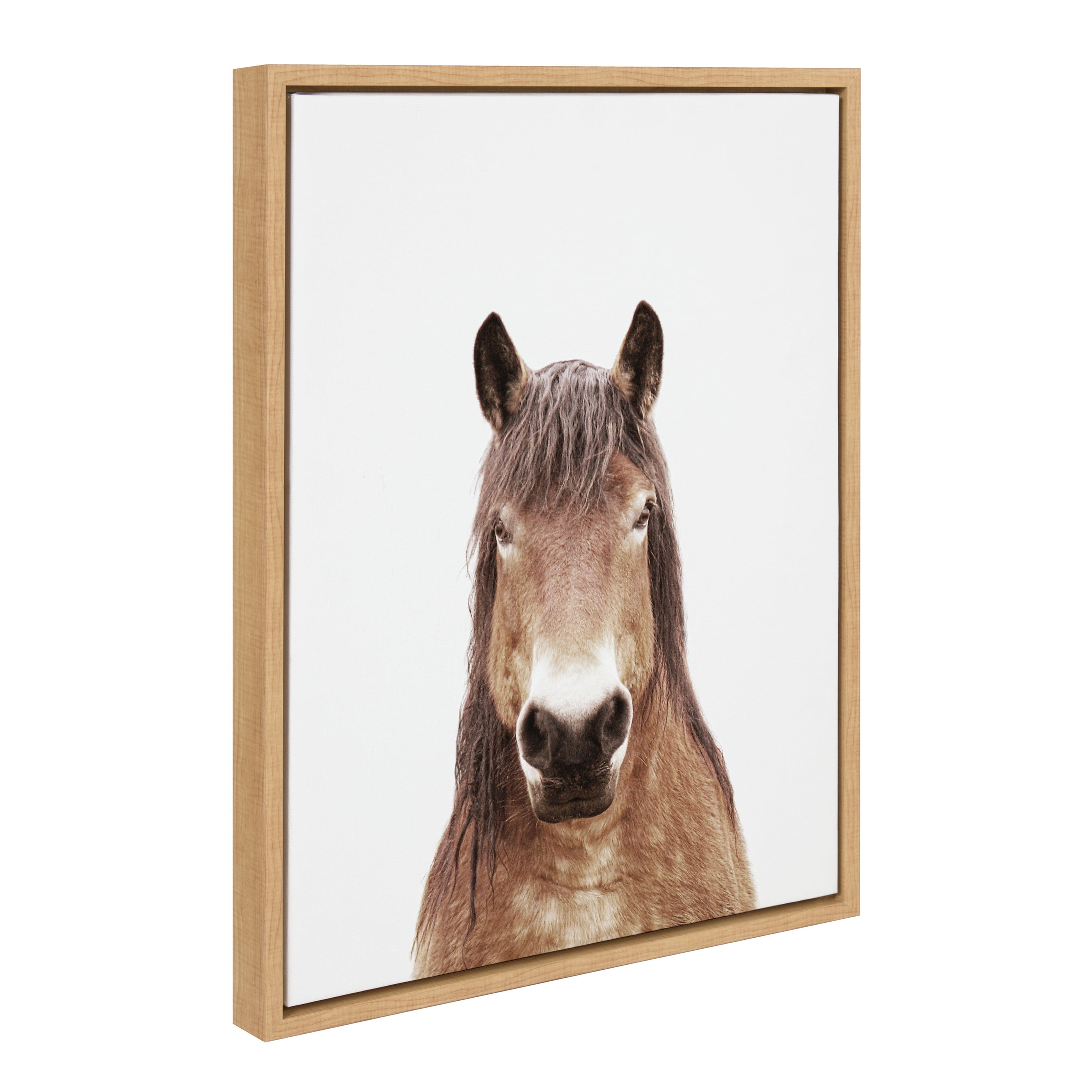 Natural Framed Canvas Horse Portrait Print, 18" x 24"