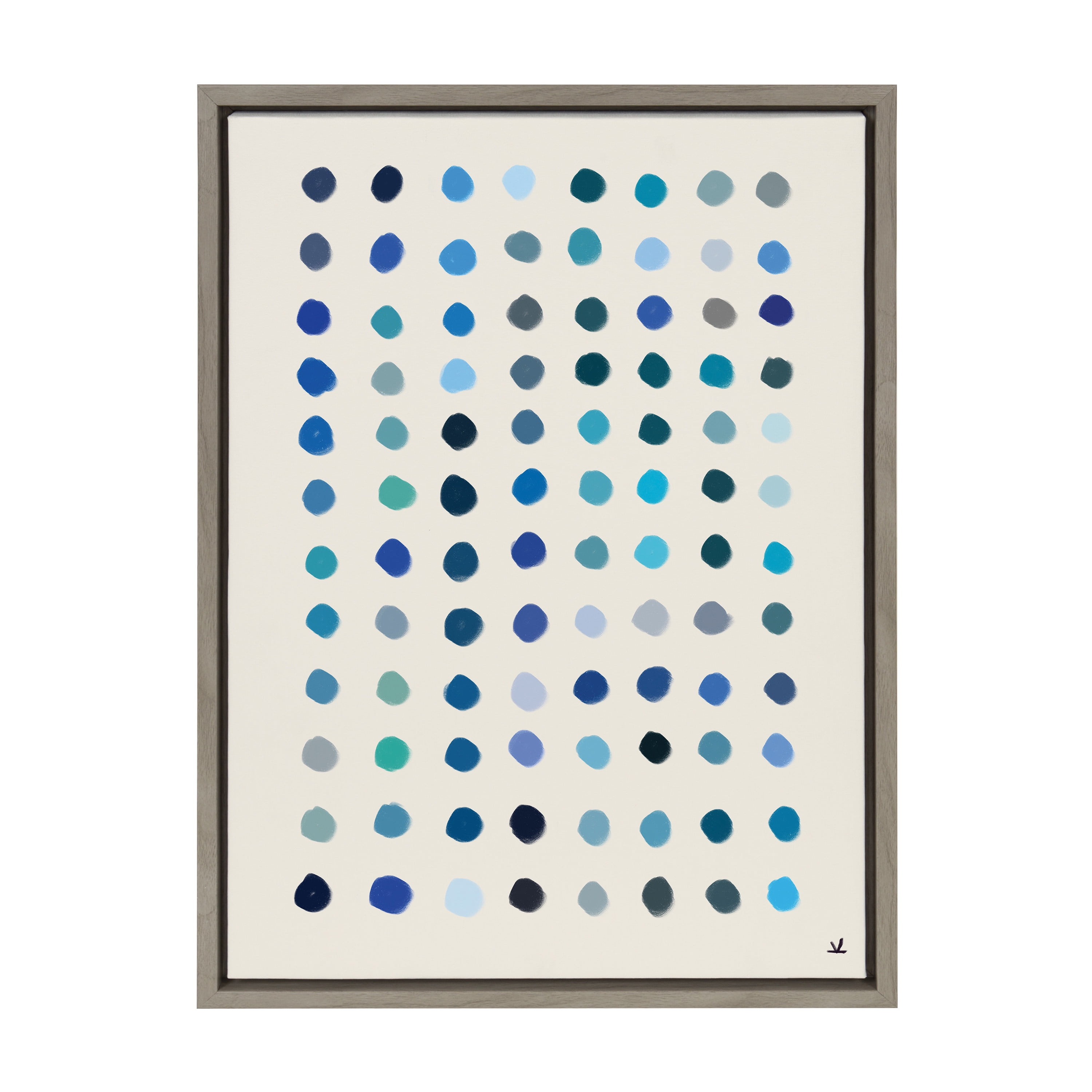 Meditation 5 Gray and Blue Abstract Canvas Print, 18x24