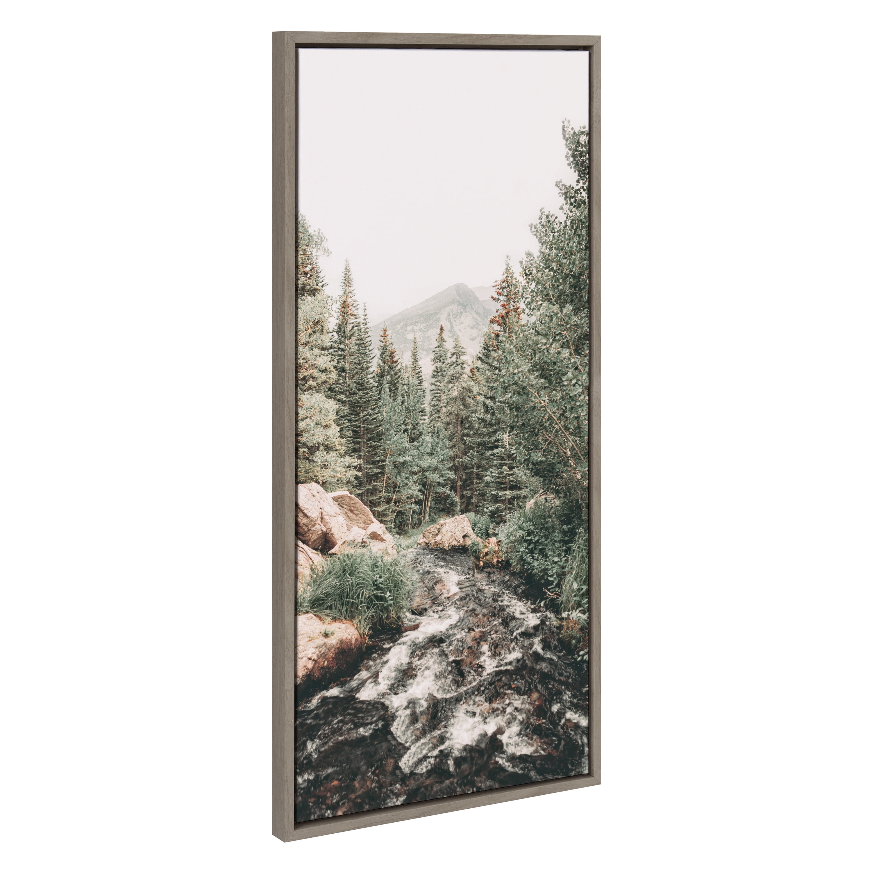Meet Me Here Vertical Landscape Canvas Print with Gray Frame