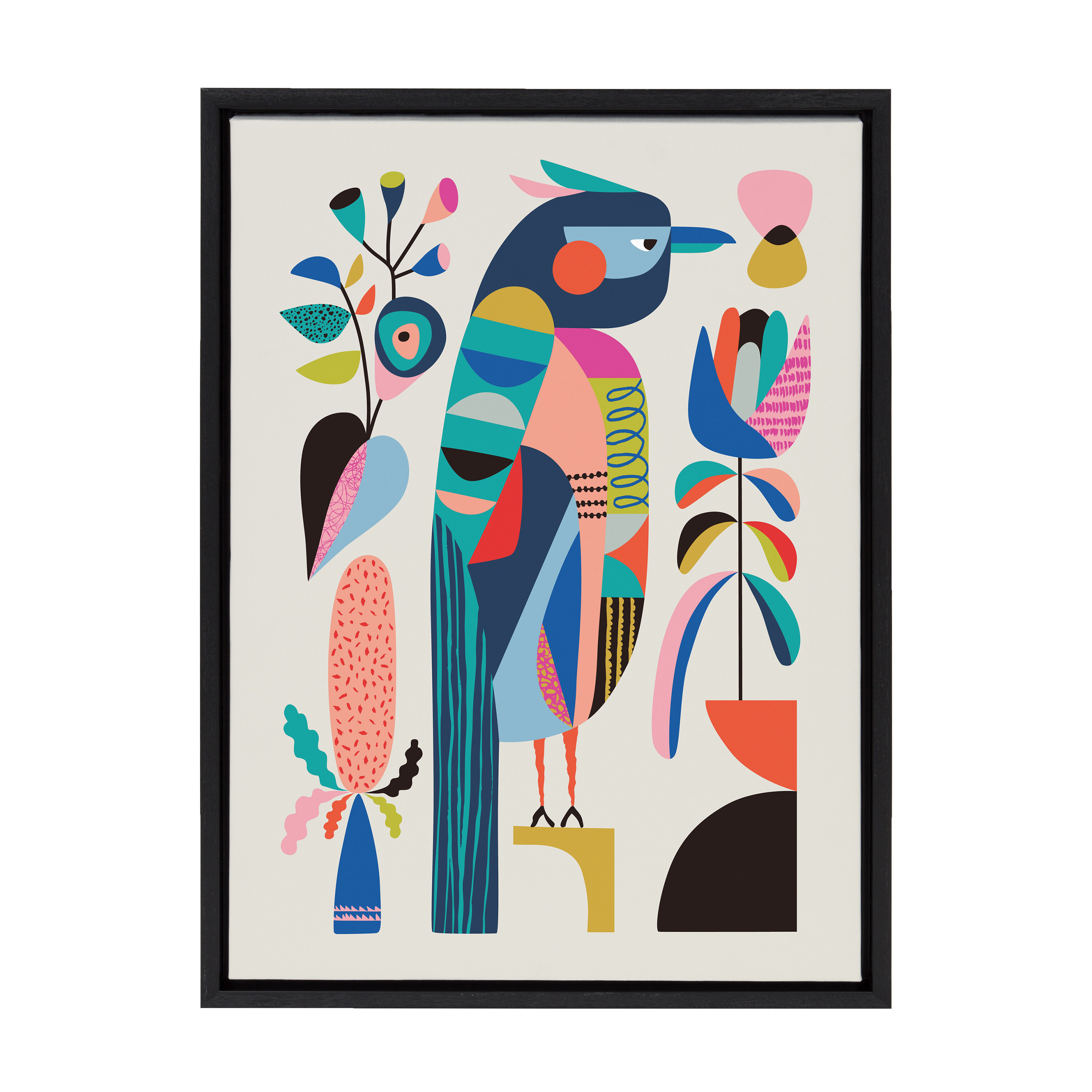 Kate and Laurel Sylvie Mid-Century Modern Kookaburra Framed