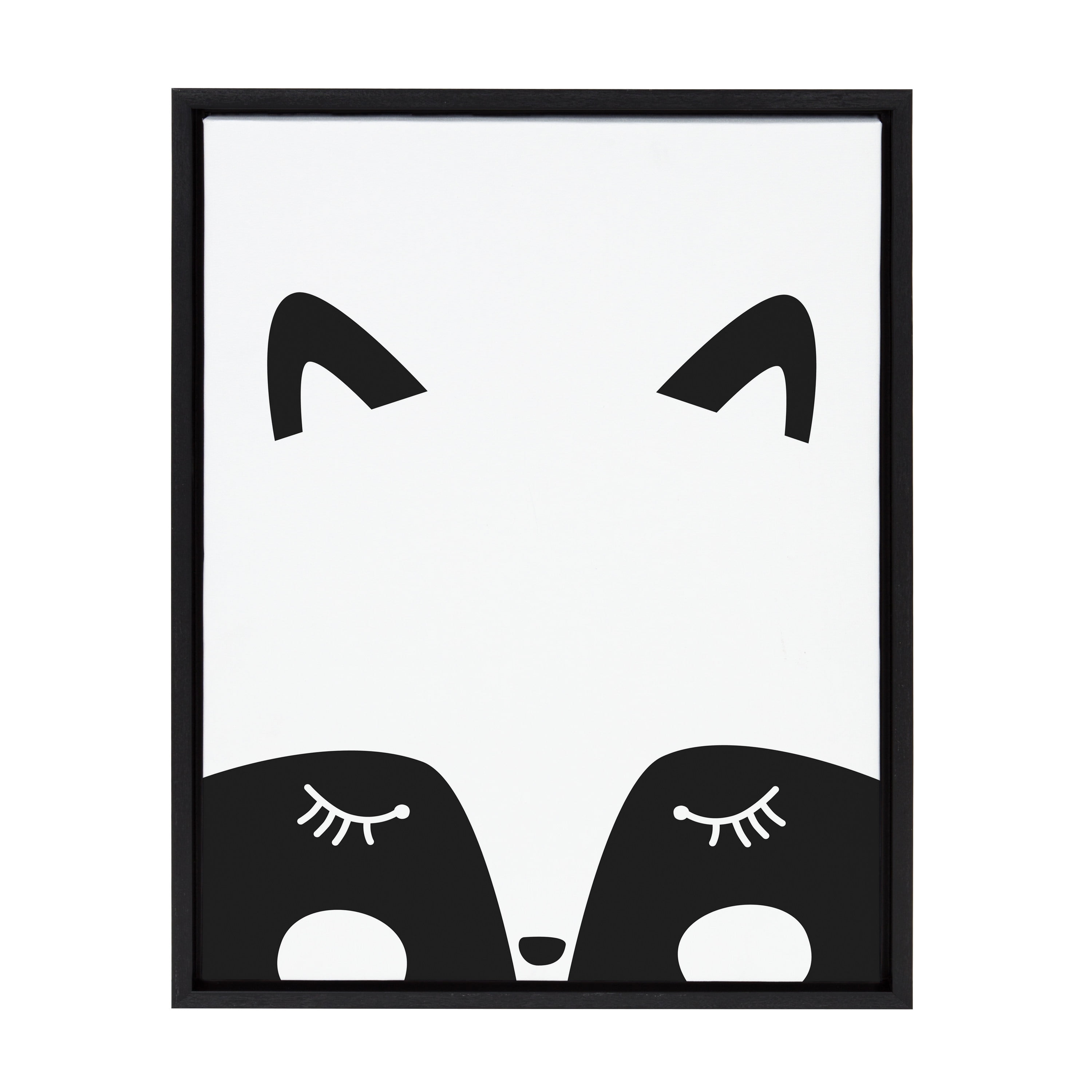Modern Black and White Baby Animal Canvas Prints Set