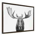 thumbnail image 1 of Kate and Laurel Sylvie Moose Black and White Framed Canvas Wall Art by Amy Peterson Art Studio, 23x33 Brown, Modern Animal Portrait Art for Wall, 1 of 7