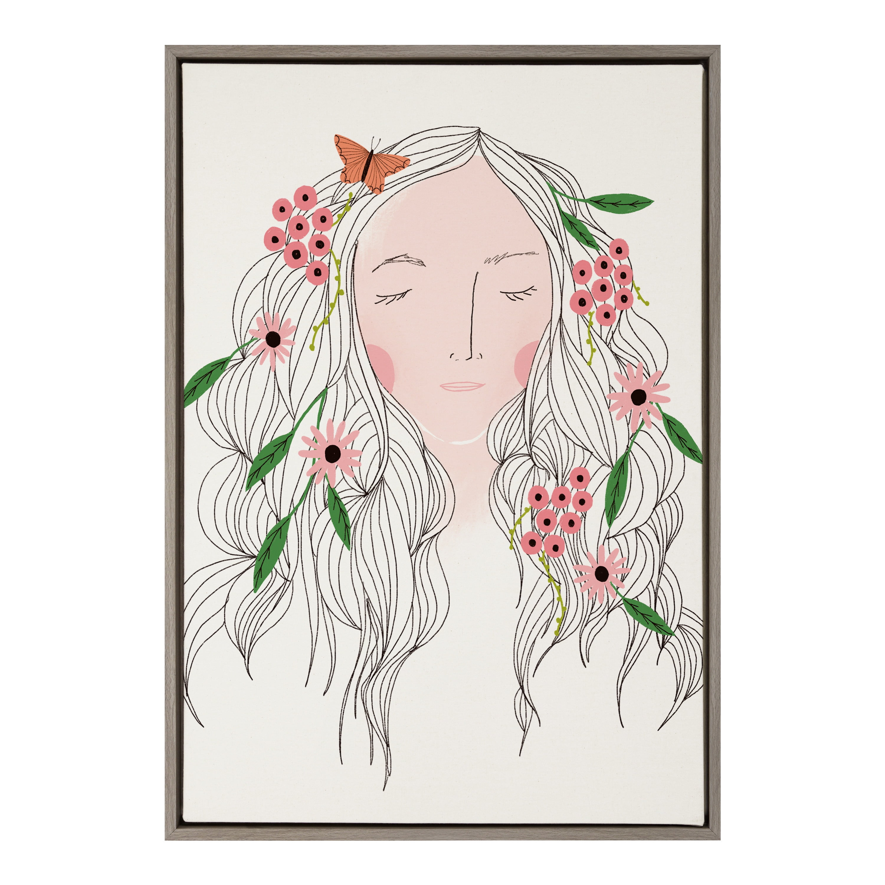 Mother Nature Floral Canvas Wall Art for Nursery