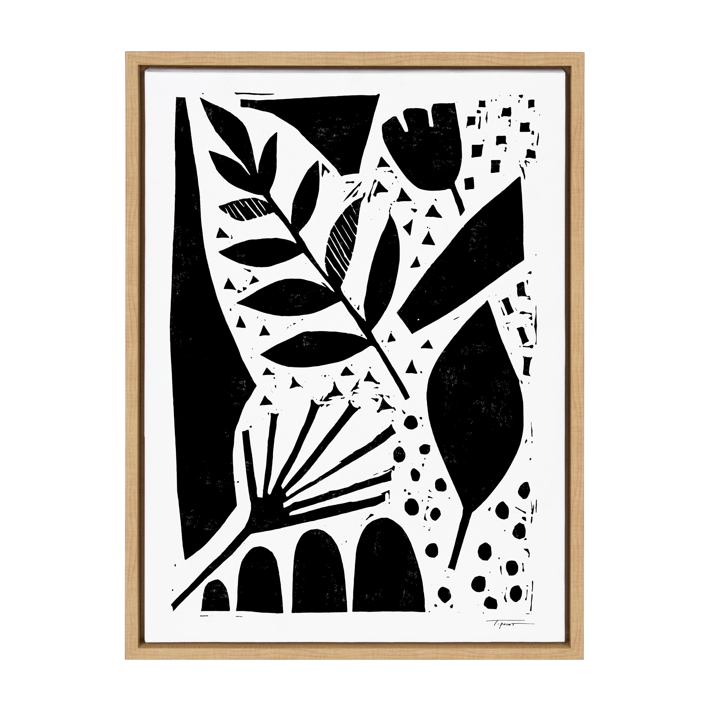 Kate and Laurel Sylvie Nature in the Abstract Framed Canvas Wall Art by Statement Goods 18x24 Natural Sophisticated Abstract Art for Wall