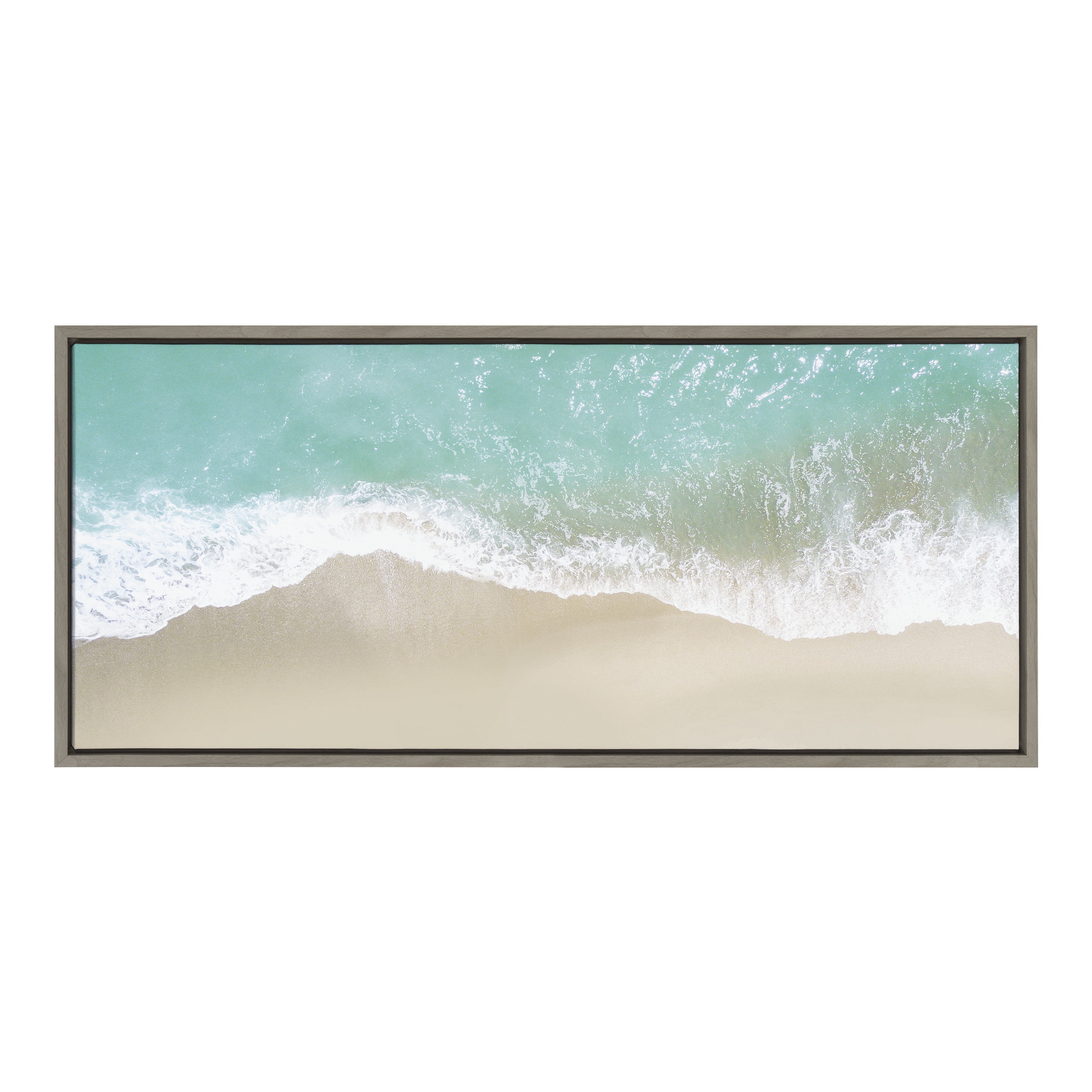 Ocean Beach Fantasy 18" x 40" Gray Canvas Print with Polystyrene Frame