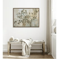 Kate and Laurel Sylvie Olive Tree Abstract Framed Canvas Wall Art by The Creative Bunch Studio, 41.5x31.5 Gold, Soft Nature Tree Art for Wall