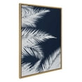 thumbnail image 1 of Kate and Laurel Sylvie Palm Cyanotype 1 Framed Canvas Wall Art by Alicia Bock, 28x38 Natural, Blue and White Palm Frond Art for Wall, 1 of 6