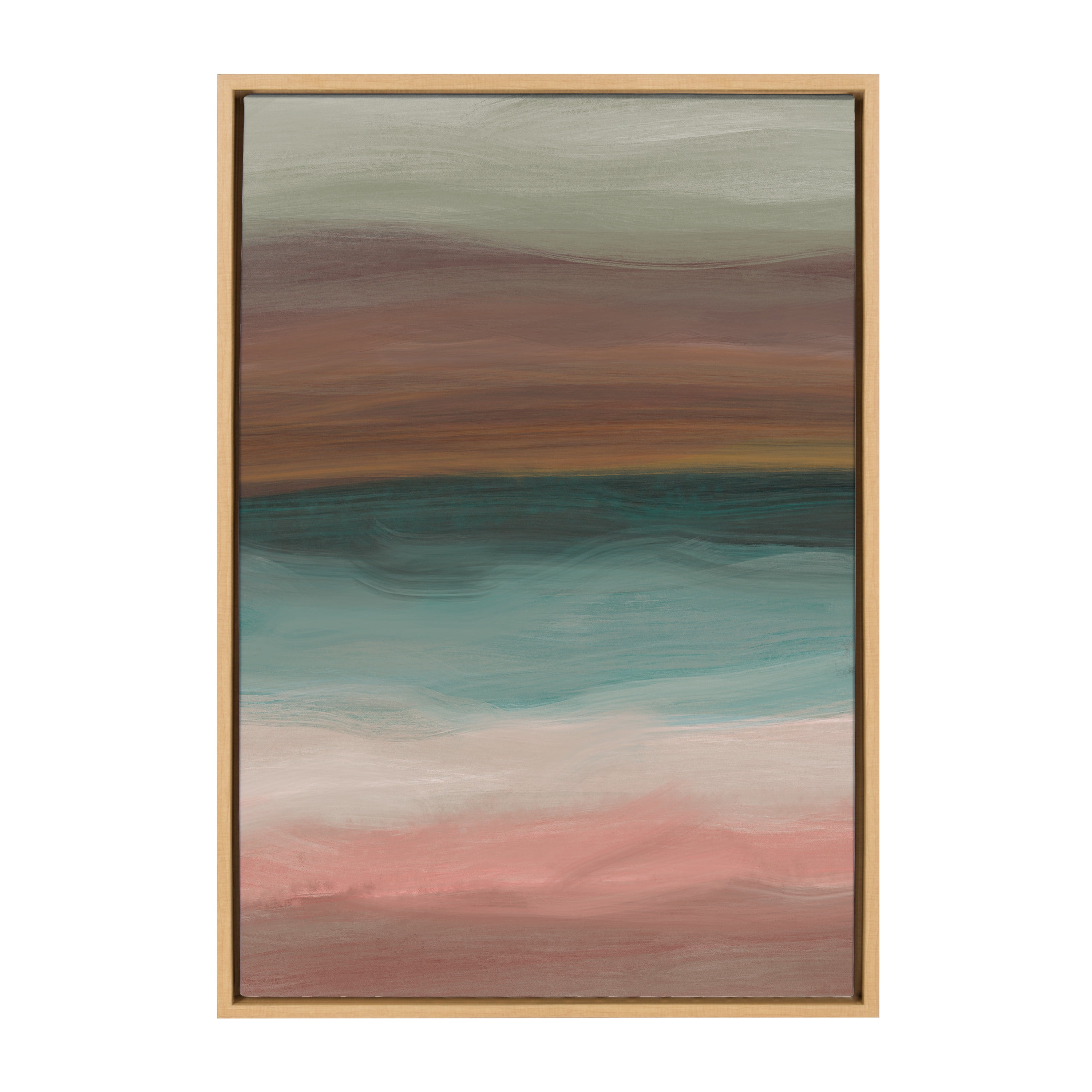 Natural Framed Abstract Canvas Wall Art, 23" x 33"