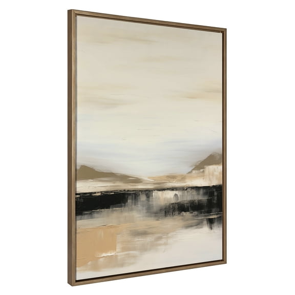 Kate and Laurel Sylvie Peaceful Landscape II Framed Canvas Wall Art by Amy Lighthall, 31.5x41.5 Gold, Modern Abstract Landscape Art for Wall