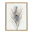 thumbnail image 1 of Kate and Laurel Sylvie Peacock Feather Natural Framed Canvas Wall Art by Simon Te Tai, 18x24 Natural, 1 of 5