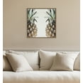 thumbnail image 1 of Kate and Laurel Sylvie Pineapples Framed Canvas Wall Art by Emiko and Mark Franzen of F2Images, 22x22 Gold, Tropical Fruit Art for Wall, 1 of 7