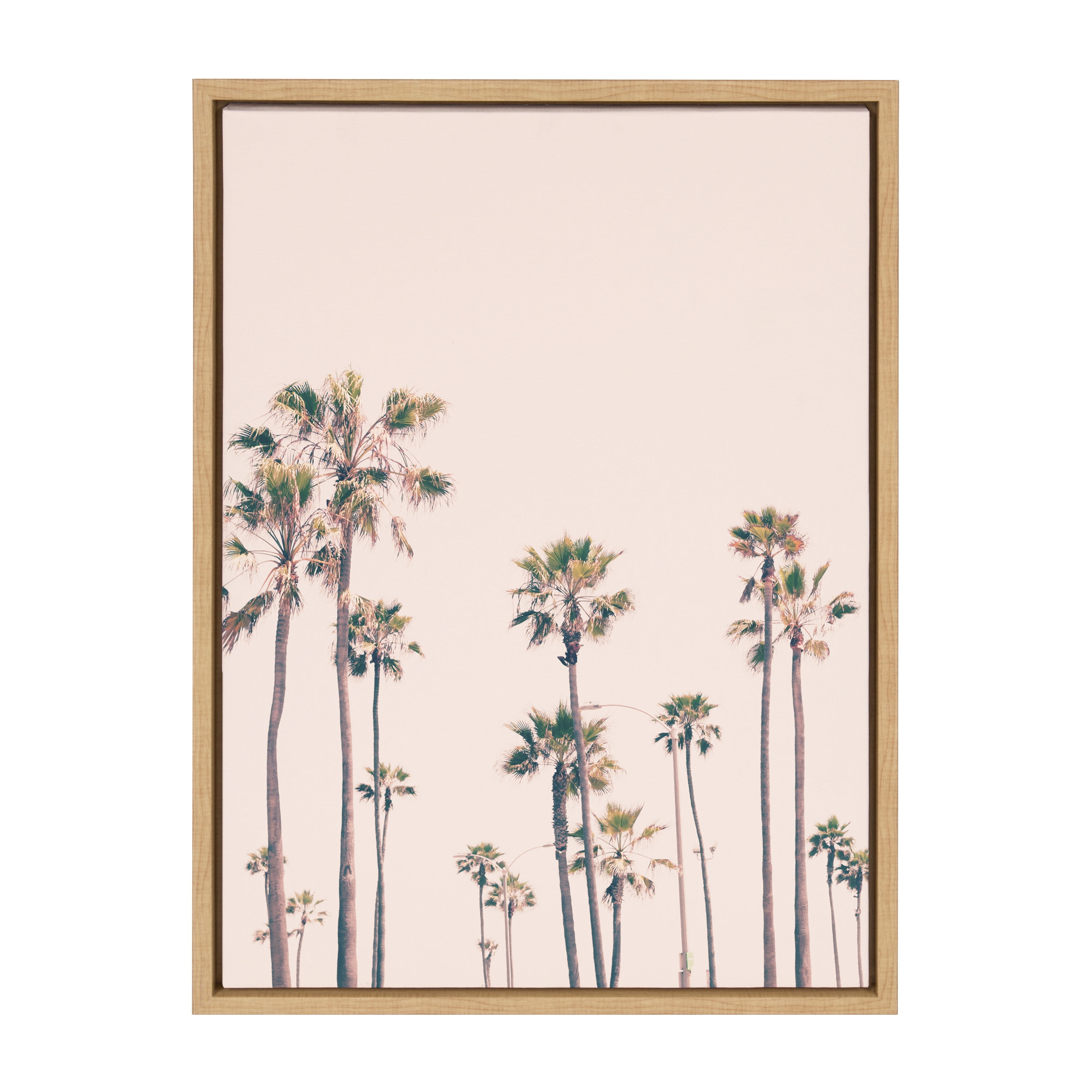 Kate and Laurel Sylvie Tropical Beach Framed Canvas Set - Natural (3 Piece)