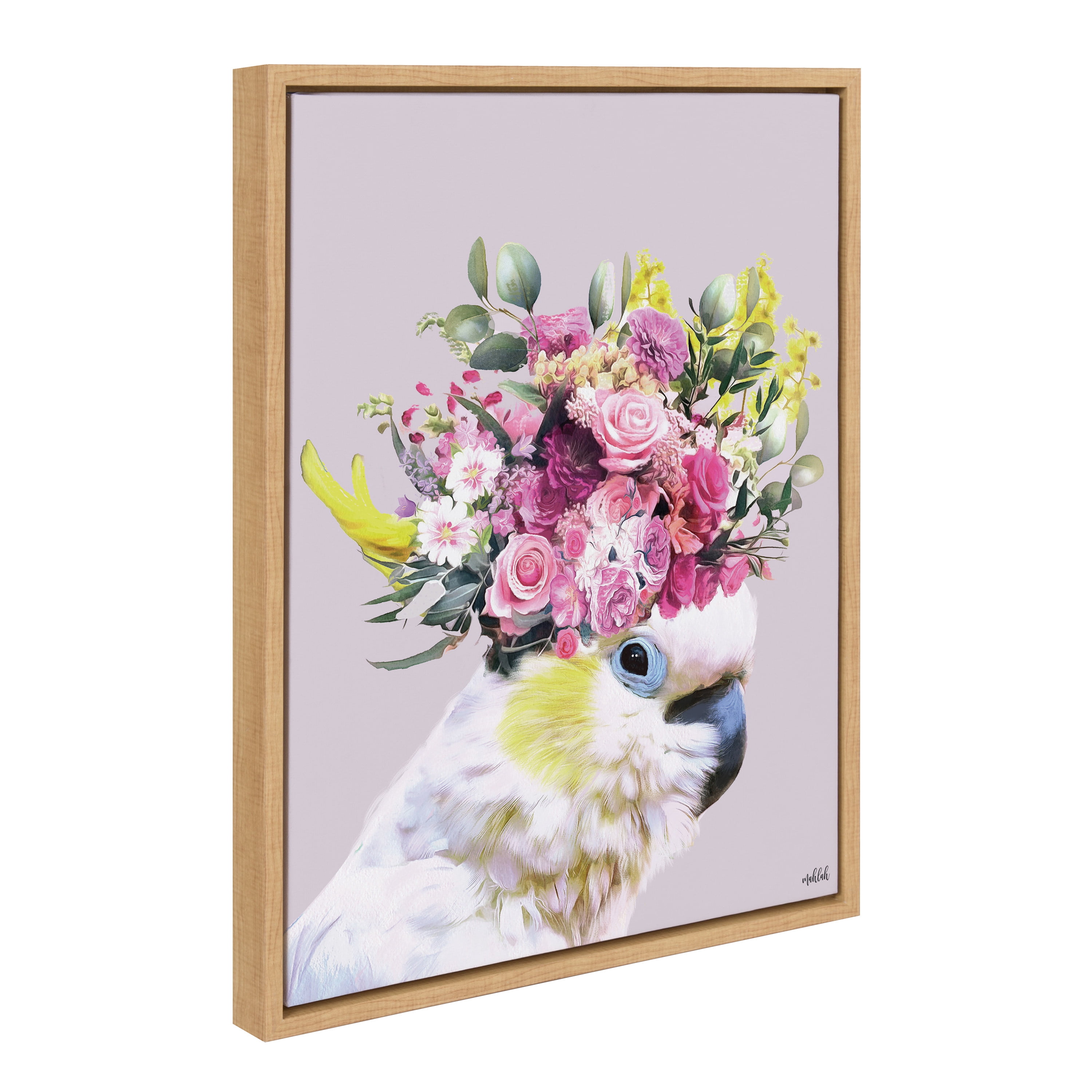 Natural Floral Bird Abstract Canvas Wall Art, 18x24