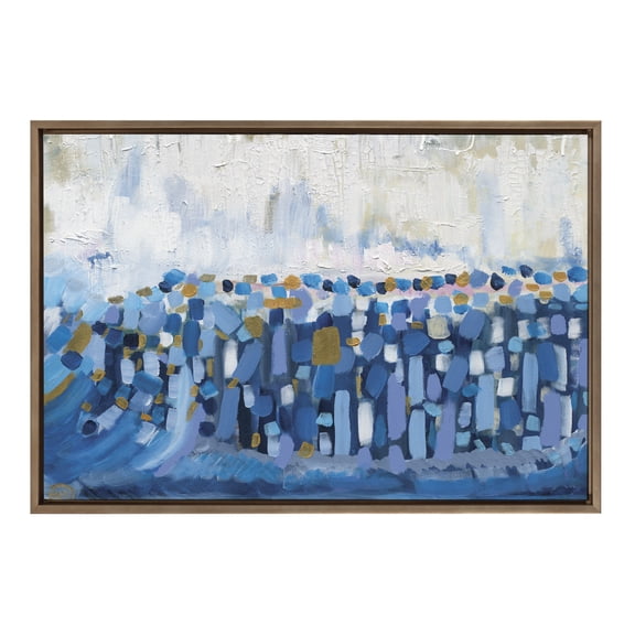 Kate and Laurel Sylvie Queen Elizabeth II Framed Canvas Wall Art by Leah Nadeau, 23x33 Gold Decorative Modern Abstract Art Print for Wall