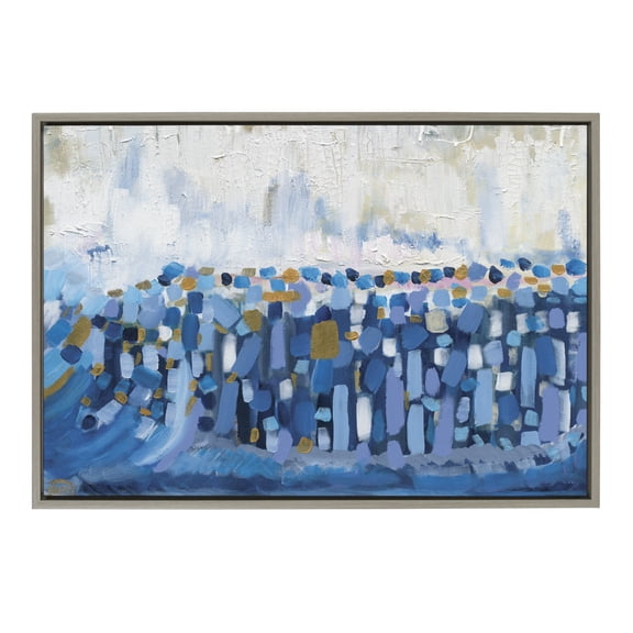 Kate and Laurel Sylvie Queen Elizabeth II Framed Canvas Wall Art by Leah Nadeau, 23x33 Gray, Decorative Modern Abstract Art Print for Wall